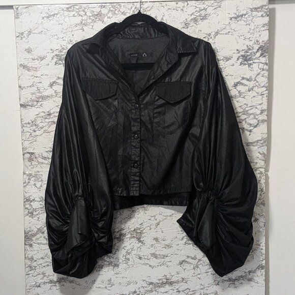 Aude Tops - Aude Balloon Sleeves Button Up Top